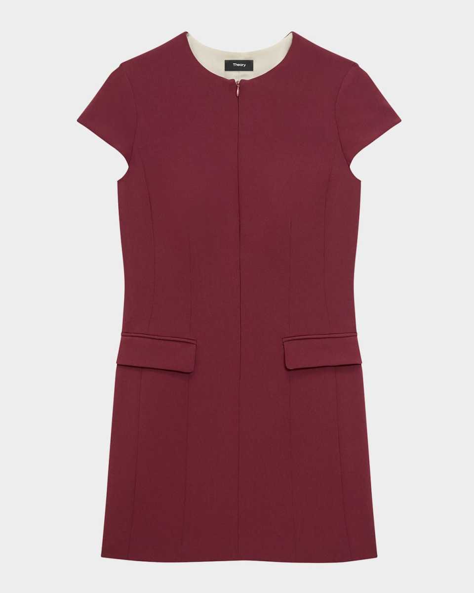 Tailored Zip-Front Mini Dress